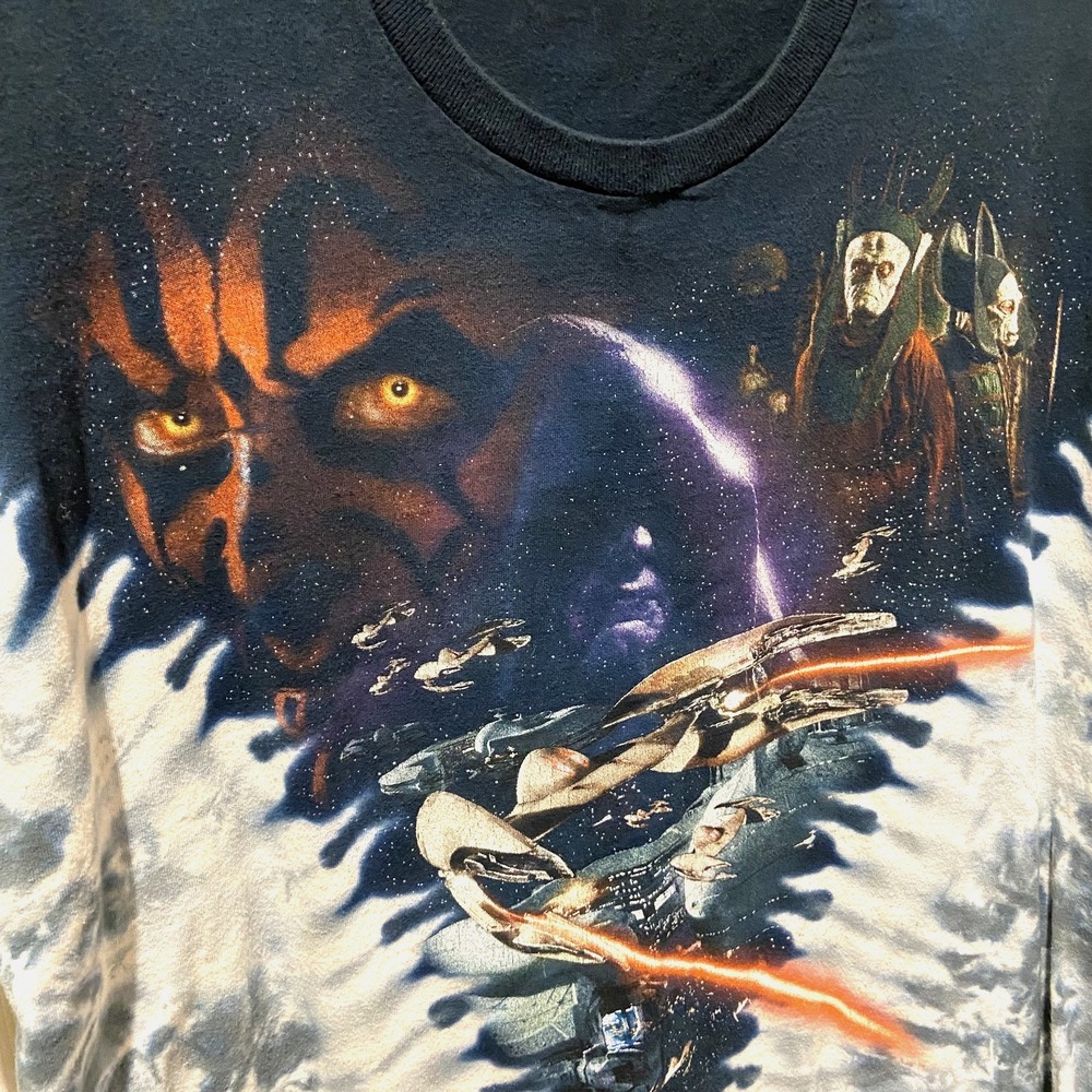 Vintage 1999 Liquid Blue Star Wars Episode 1 Tie Dye Tee Mens XL Darth Maul AOP - Picture 2 of 14